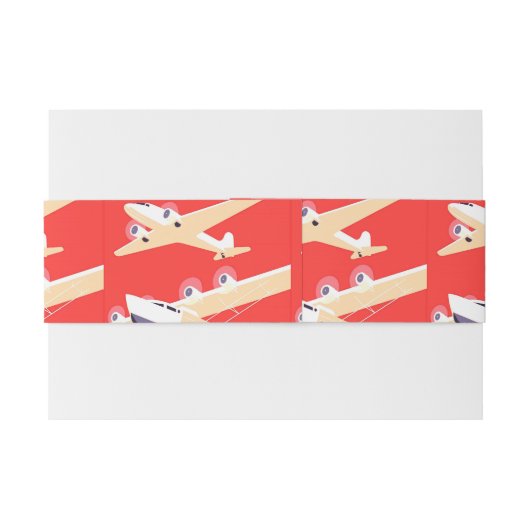 Vliegtuig die  WPA Kleurrijk vliegen Uitnodigingen Wikkel (Achterkant Voorbeeld)