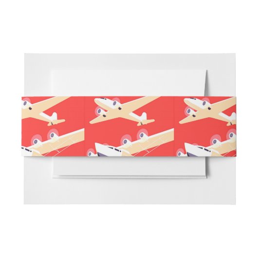 Vliegtuig die WPA Kleurrijk vliegen Uitnodigingen Wikkel (Voorkant Voorbeeld)