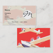 Vliegtuig die WPA Kleurrijk vliegen Visitekaartje (Voorkant / Achterkant)