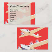 Vliegtuig die  WPA Kleurrijk vliegen Visitekaartje (Voorkant / Achterkant)