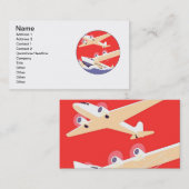 Vliegtuig die  WPA Kleurrijk vliegen Visitekaartje (Voorkant / Achterkant)