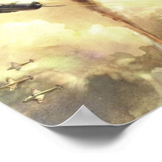 vliegtuig Doggevecht Art Print (Hoek)