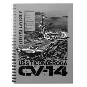 Vliegtuig draagster Ticonderoga Spiral Photo Noteb Notitieboek