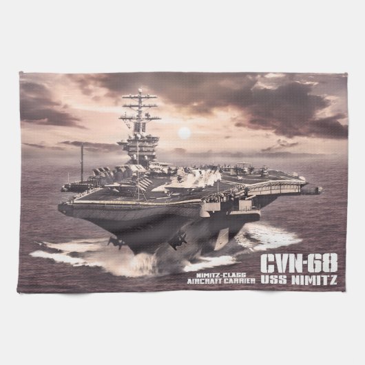 Vliegtuig drager Nimitz Dawsonsf keukenhanddoek (Horizontaal)