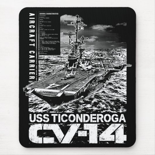 Vliegtuig drager Ticonderoga Muismat Mousepad (Voorkant)