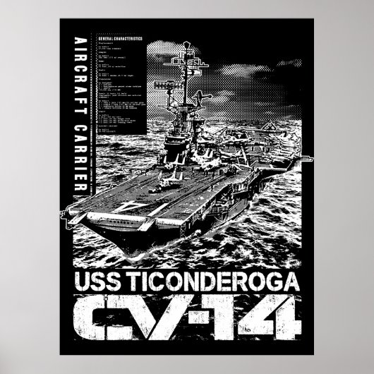 Vliegtuig drager Ticonderoga Poster Poster (Voorkant)