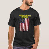 Vliegtuig Drager USS Ranger CV-61 CVA-61 Veteraan T-shirt (Voorkant)