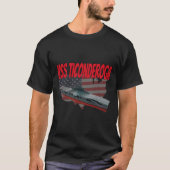 Vliegtuig Drager USS Ticonderoga CV-14 Opa Pap T-shirt (Voorkant)