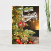 Vliegtuig Eerste Kerst Baby Foto Modern Custom Kaart (Voorkant)