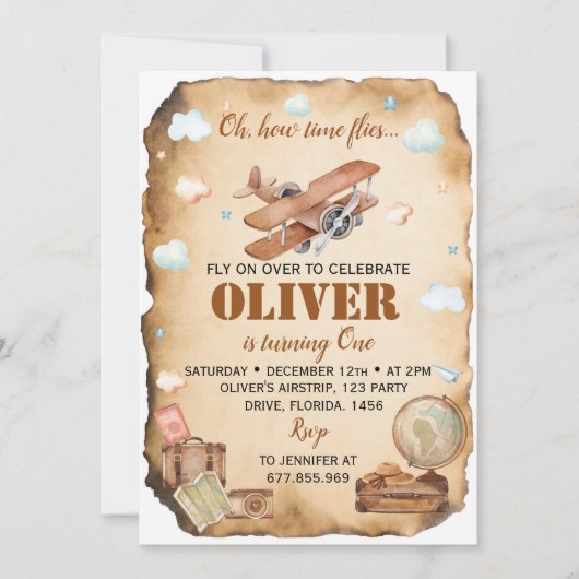 vliegtuig eerste uitnodiging op zaterdag (Voorkant)