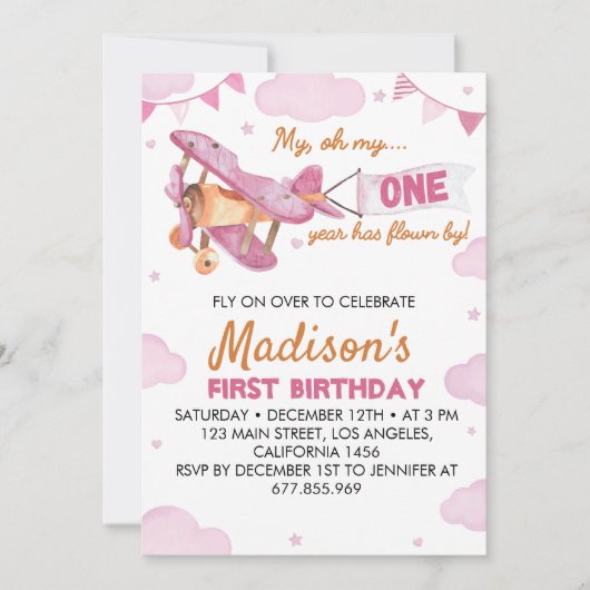 vliegtuig eerste uitnodiging op zaterdag (Voorkant)