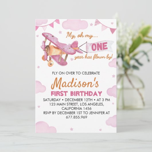 vliegtuig eerste uitnodiging op zaterdag (Staand voorkant)