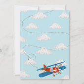 vliegtuig eerste uitnodiging van de verjaardag (Achterkant)