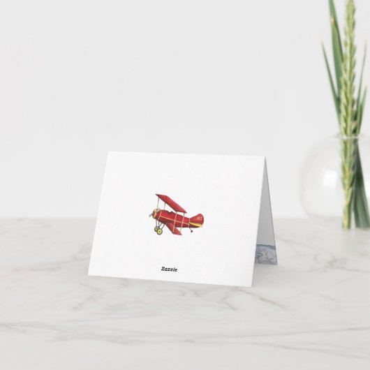 vliegtuig eerste verjaardag dank u bedankkaart (Achterkant)