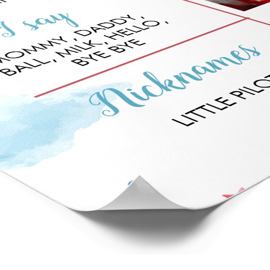 Vliegtuig eerste verjaardag Foto-mijlpaal Poster (Hoek)