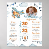 Vliegtuig eerste verjaardag Foto-mijlpaal Poster (Voorkant)