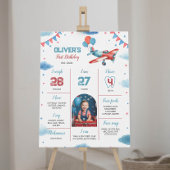Vliegtuig eerste verjaardag Foto-mijlpaal Poster