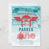 Vliegtuig eerste verjaardag kaart (Voorkant)