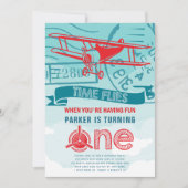 Vliegtuig eerste verjaardag kaart (Voorkant)