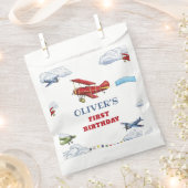  vliegtuig eerste verjaardag voorkeurstassen bedankzakje (Geknipt)