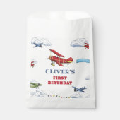  vliegtuig eerste verjaardag voorkeurstassen bedankzakje (Voorkant)