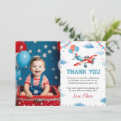 vliegtuig Eerste zondag Dank je wel Bedankkaart (Staand voorkant)
