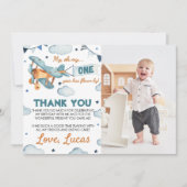  vliegtuig Eerste zondag Dank je wel Bedankkaart (Voorkant)