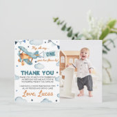  vliegtuig Eerste zondag Dank je wel Bedankkaart (Staand voorkant)