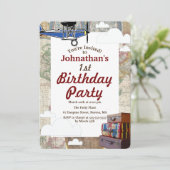 vliegtuig en bagage World Travel Birthday Kaart (Staand voorkant)