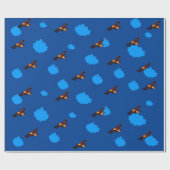 Vliegtuig en blauwe wolken: vliegtuig /Luchtvaart Cadeaupapier (Vlak)