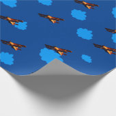 Vliegtuig en blauwe wolken: vliegtuig /Luchtvaart Cadeaupapier (Hoek)