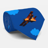 Vliegtuig en blauwe wolken:  vliegtuig /Luchtvaart Stropdas (Opgerold)