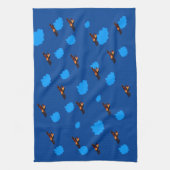 Vliegtuig en blauwe wolken:  vliegtuig /Luchtvaart Theedoek (Verticaal)