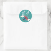 Vliegtuig en Clouds Little Pilot Ronde Sticker (Tas)