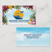 Vliegtuig en cruiseschip | reisvakantie visitekaartje (Voorkant / Achterkant)