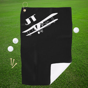 Vliegtuig en initiële piloot luchtvaart vader verj golfhanddoek