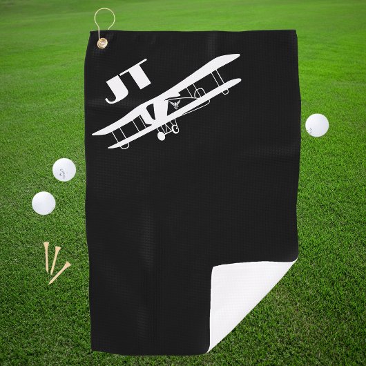 Vliegtuig en initiële piloot luchtvaart vader verj golfhanddoek