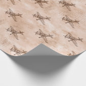 vliegtuig en krantenpapier cadeaupapier (Hoek)