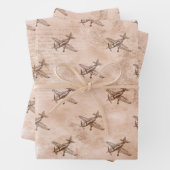 vliegtuig en krantenpapier inpakpapier vel (In situ)