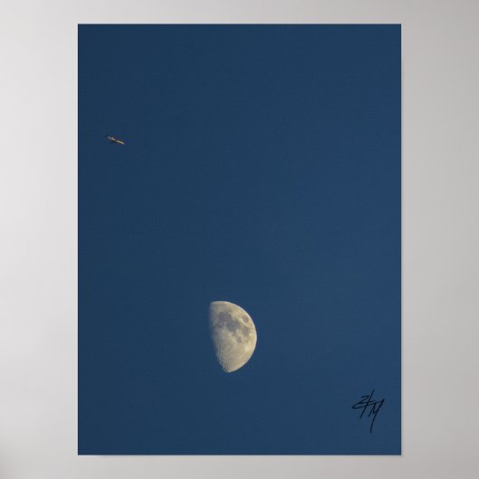 Vliegtuig en maan poster (Voorkant)