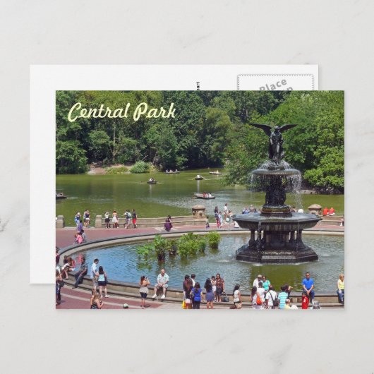 Vliegtuig en meer in Central Park, New York City Briefkaart (Voorkant / Achterkant)