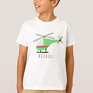 Vliegtuig en naam van persoonlijke helikopterhelik t-shirt