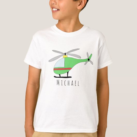 Vliegtuig en naam van persoonlijke helikopterhelik t-shirt (Voorkant)