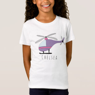 Vliegtuig en naam van speciaal voor meisjes uitger t-shirt