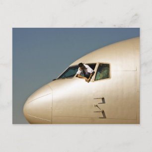 Vliegtuig en piloot briefkaart