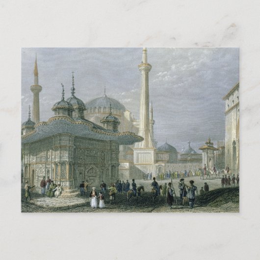 Vliegtuig en plein van de Sofia, Istanbul, engra Briefkaart (Voorkant)