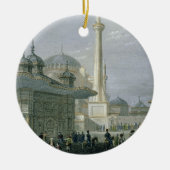Vliegtuig en plein van de Sofia, Istanbul, engra Keramisch Ornament (Voorkant)