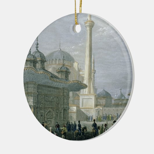 Vliegtuig en plein van de Sofia, Istanbul, engra Keramisch Ornament (Links)