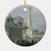 Vliegtuig en plein van de Sofia, Istanbul, engra Keramisch Ornament (Achterkant)