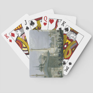 Vliegtuig en plein van de Sofia, Istanbul, engra Speelkaarten